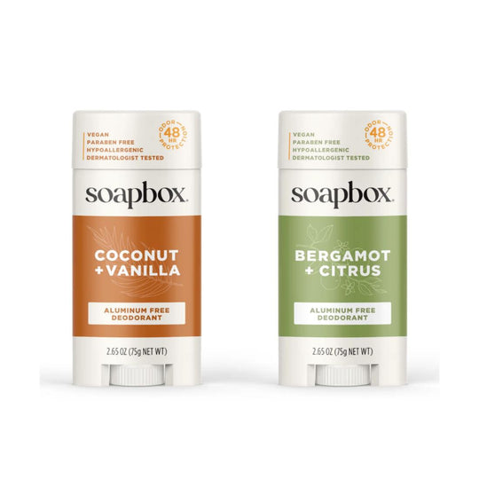 Aluminum Free Deodorant 2-Pack (Bergamot + Citrus, Coconut + Vanilla) banner